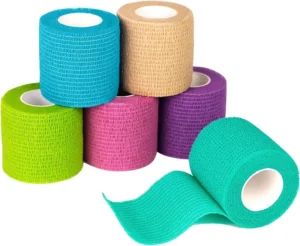 Self Adhesive Elastic Bandage Wrap 2 Inches X 5 Yards 6 Rolls Rainbow Medical Tape for First Aid Kit Wound Care Sports