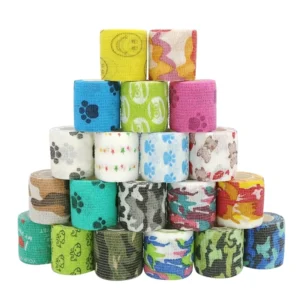 Self Adhesive Elastic Tape Grip Cover Tattoo Gun Bandages Wrap Machine Camouflage Sport Pet Racket Adhesion Strip