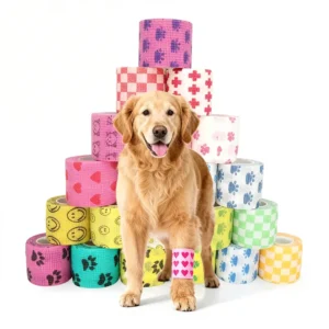 Self Adhesive Pet Wrap Cohesive Breathable Vet Bandage for Dog & Cat First Aid