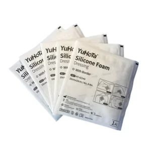 Self Adhesive Silicone Foam Dressing with Border Wound Care Adhesive 10*10cm 4″x4″ Waterproof Wound Dressing