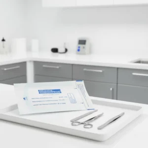 Self Sealing Sterilization Pouch Medical Steam EO Packaging Customizable Logo Graphic Design Dental Hospital Clinic