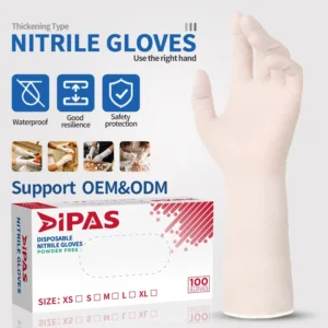 Semi Translucent Nitrile Gloves 12 Inch Disposable Food Safe Chemical Resistant