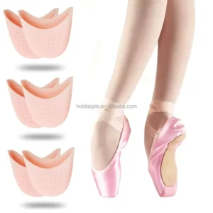 Silicone Gel Toe Sleeves Ball of Foot Metatarsal Ballet Pointe Cap for Protection Topper Cover Protectors Pouch for Dance Shoes