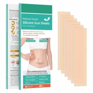 Silicone Scar Tape 6 Sheets Medical Grade Scar Tape for Surgical Scars Reusable Silicone Scar Sheets for C-Section Surgery