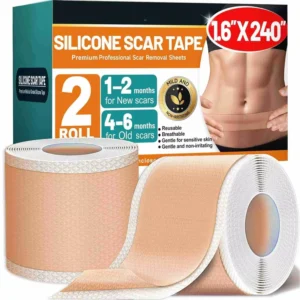 Silicone Scar Tape Silicone Scar Sheets (2 Rolls-6M) Medical Grade Scar Tape Removal Sheets for Surgical Scars Reusable Scar