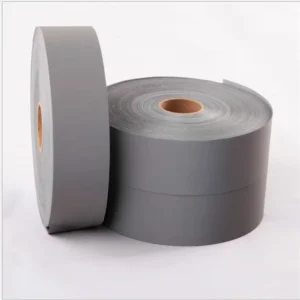 Silver Gray Reflective Strip Standard High Brightness Polyester Iridescent Fabric Tape for Umbrella Workwear Edging Warning Sign