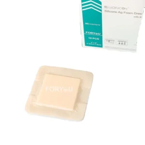 Silver Silicone Polyurethane Foam Gel Ion Medical Waterproof Self Adhesive Wound Dressing