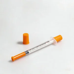 Single Use Safety Sterile 1ml 8mm 31g Orange Cap Disposable Injection Insulin Syringe Medical Equipment Veterinary Use