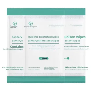 Single-sheet Eco-friendly Hygienic Antiseptic Disinfecting Wipes Alcohol-Free Antibacterial Unscented Individually Wrapped