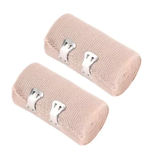 Skin Color Medical High Compression Elastic Bandage with Aluminium Clip