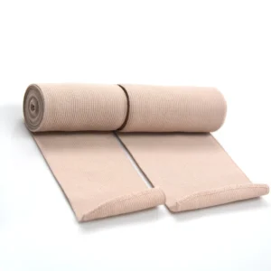 Skin Color Medical High Compression Elastic Bandage with Aluminium Clip