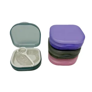 Slim Retainer Case for Invisible Braces Travel Retainer Holder Case with Mirror