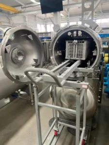 Small Batch Food Sterilizer Laboratory Rotary Water Spray Retort System