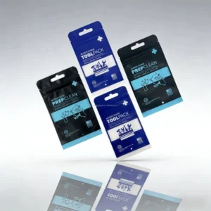 Small Black 3 Side Seal Moisture Proof Gravure Printed Plastic Zipper Pouch for Hardware Tool and First Aid Travel Packs
