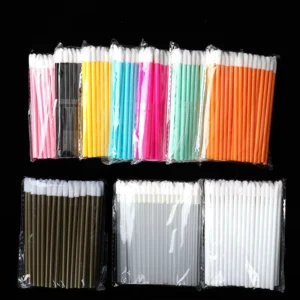 Small Lip Brush Set 50pcs bag Cotton Swab Mascara Wands Lash Lipstick Cleaning Eyelashes Brush Applicators 50 Pcs