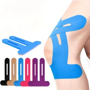 Small Pre cut Kinesiology Tape for Knee Shoulder Joint Support Waterproof Breathable Athletic Muscle Bandage 17x25cm (4 Colors)