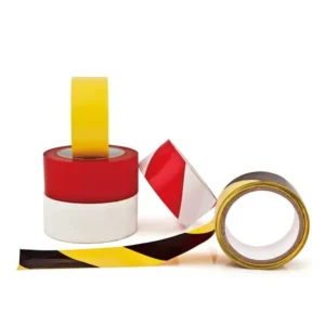 Social Distance PVC Floor Marking Warning Tape in Red White or Yellow Single Sided Water Activated Adhesive Acrylic Side
