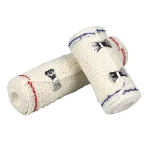 Soft Breathable Spandex Elastic Bandage With Metal Clips High Elasticity Crepe Bandage Medical Grade Wound Dressing