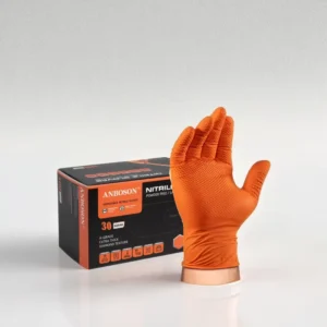Soft Disposable Orange Nitrile Gloves for Automotive Repair 8Mil Powder Free Latex Waterproof Micro Touch Grip for Mechanics