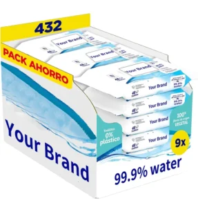 Soft Organic Baby Wet Wipes Non Woven Hypoallergenic Eco Friendly Biodegradable Antibacterial Custom Logo 80pcs