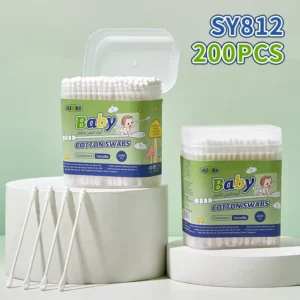 Soft Paper Stick Baby Care Cotton Swabs Soft Spiral Head Safe Newborn Ear Nose Hygiene Cotton Stickers Ear Cleaning