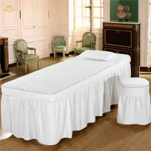 Solid Color Cotton Padded Bed Skirt Cover Elastic Fitted Sheet for Massage Salon Table 1pc Disposable Solid Color Massage Salon