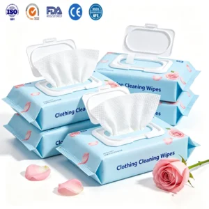 Source Factory Eco Friendly Non Woven Wet Cleaning Wipes for Clothes Extra Soft Adjustable Packaging Customized OEM