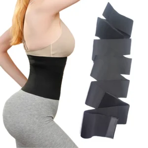 Spandex Polyester Women Elastic Tummy Waist Trainer Stomach Wrap 4 Meter for Closure Durable Breathable Black Slimming Lumbar