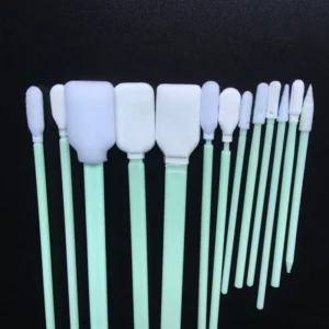 Sponge Flat Head Dust free Cotton Swab Polypropylene Handle 15mm Head 130mm Total Length for Electronics Precision Instrument