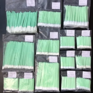 Sponge Flat Head Dust free Cotton Swab with Polypropylene Handle 15mm Head 130mm Total Length for Electronics Precision Cleaning