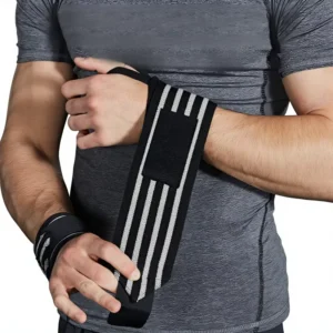Sports Compression Wrist Brace Elastic Striped Polyester Fibers Adult Use Pressure Lifting Wrapping Bandage for Men Women