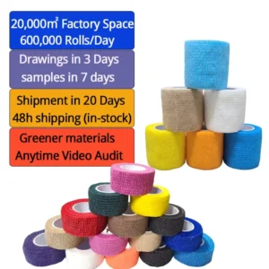 Sports Self Adhesive Bandage Vet Wraps Tape Finger Joints Medical First Aid Kit Pet Elastic Bandage Supplier
