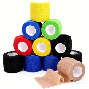 Sports Tape Self Adhesive Bandage Wrap Athletic Elastic Cohesive Bandage Tearable by Hand Breathable Joint Support