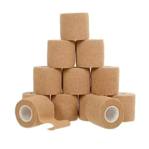Sports Tape Self-Adhesive Elastic Flexible Cohesive Bandage Medical Breathable Non-Woven Spandex CE ISO Certified Skin Color