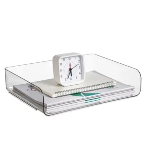 Stackable Clear Plastic Desk Document Paper File Holder Tray Organizer for Documentary