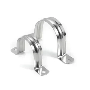 Stainless Steel 201 304 Half Hose Pipe Saddle Clamps Two Hole Pipe Strap