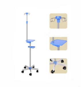 Stainless Steel Adjustable Infusion Set with IV Pole Drip Stand for Hospital Use