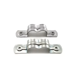Stainless Steel Double Hole Rigid Strap Tube Pipe Cable M Tape Saddle Clamp