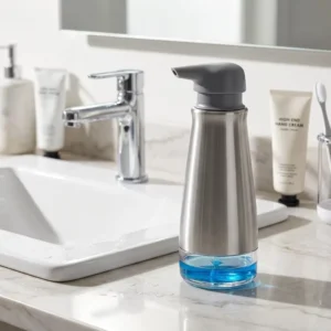 Stainless Steel Glass Manual Hotel Kitchen 355 ML Dish Hand Foam Liquid Soap Dispenser Bottle Modern Style