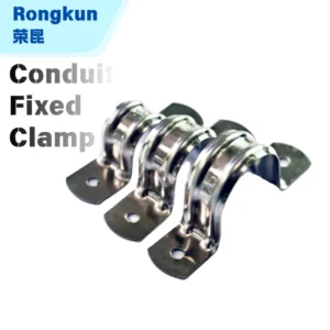 Stainless Steel Non Adjustable Double Ear Saddle Clamp 20mm Inch High Voltage Low Voltage Industrial Cable Routing