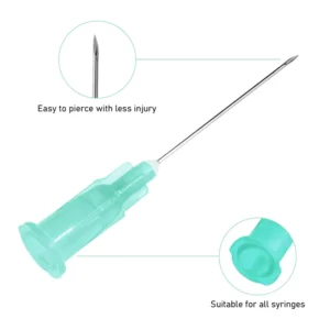 Stainless Steel Plastic Veterinary Hypodermic Safety Injection Needles Syringes 14g-31g for Diagnosis Injection