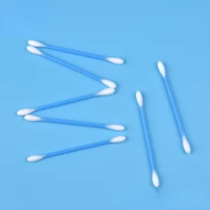 Sterile 100% Natural Cotton Swabs Double Head White Blue Plastic Sticks ISO Certified Disposable for Makeup Baby Care First Aid