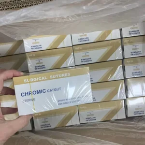 Sterile Absorbable Catgut Surgical Thread Curved Cutting Brown Chromic Catgut for Tissue Repair