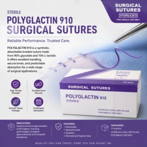 Sterile Absorbable Veterinary Surgical Suture PGA PGLA PDO Thread with Needle Disposable Medical Suture for Dog Wound Closure