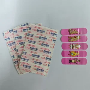 Sterile Adhesive Strip Band Aid for Kids Waterproof Microporous PE Medical Bandage CE Certified Class I Pink Cartoon 72x19mm