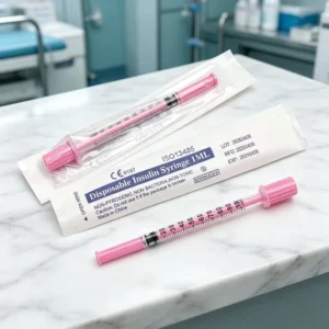 Sterile Animal Insulin Syringe 1ml 31G Needle 8mm Clear Scale Portable Outdoor Farm Injection
