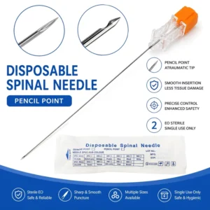 Sterile Class II Spinal Needle Quincke Pencil Tip 18G 27G TUV Certified Ethylene Oxide Sterilized OEM Service