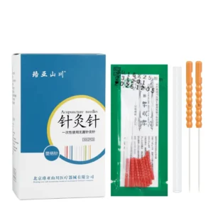 Sterile Colorful Plastic Handle Acupuncture Needles 500 Pcs Box with Guide Tube Stainless Steel TCM Therapy Needles