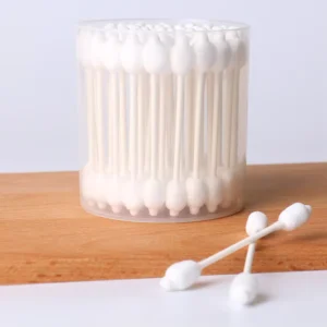 Sterile Disposable Baby Care Paper Stick Cotton Ear Swabs with Big Embossing Cotton Tip MZ006 Model 56 Pack