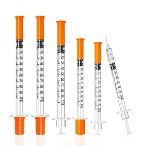 Sterile Disposable Medical Insulin Syringe 0.5ml 1ml Volumes with Diverse Needles